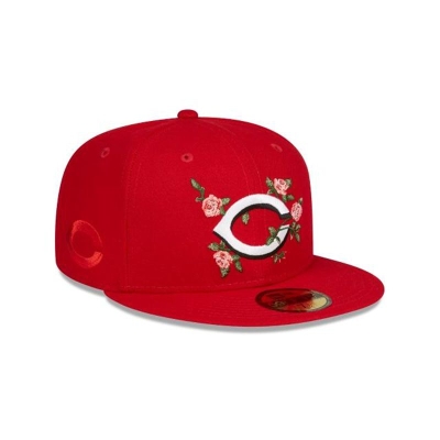 Red Cincinnati Reds Hat - New Era MLB Bloom 59FIFTY Fitted Caps USA9402837